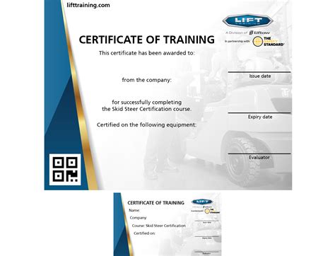 free online skid steer certification training|skid steer certification card template.